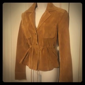 Brown leather suede jacket